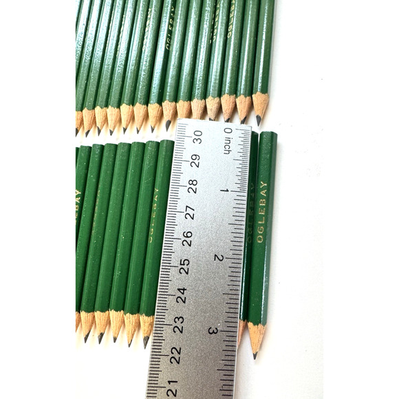 Lot of 128-Oglebay Dark Green Pencils 3 in. Unused Pencils Vintage Art Display - Picture 4 of 4